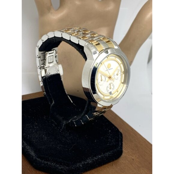 Tory Burch Women's Watch TBW1052 Quartz Chronograph Cream Dial Two Tone Steel - Picture 13 of 13